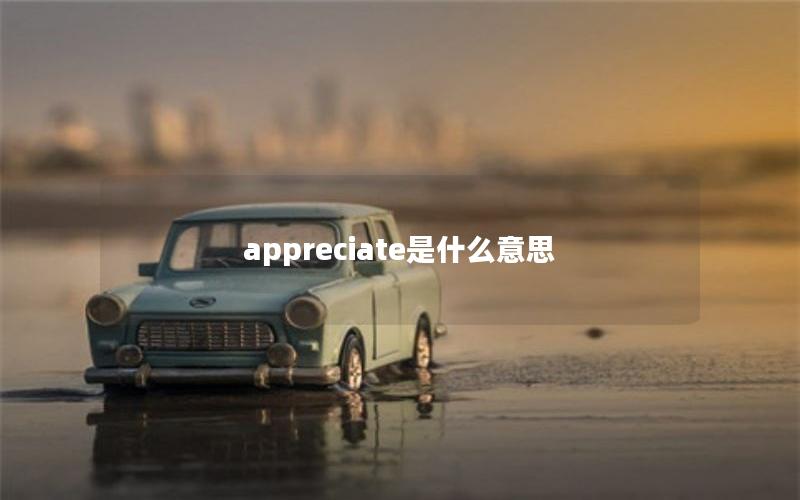 appreciate是什么意思