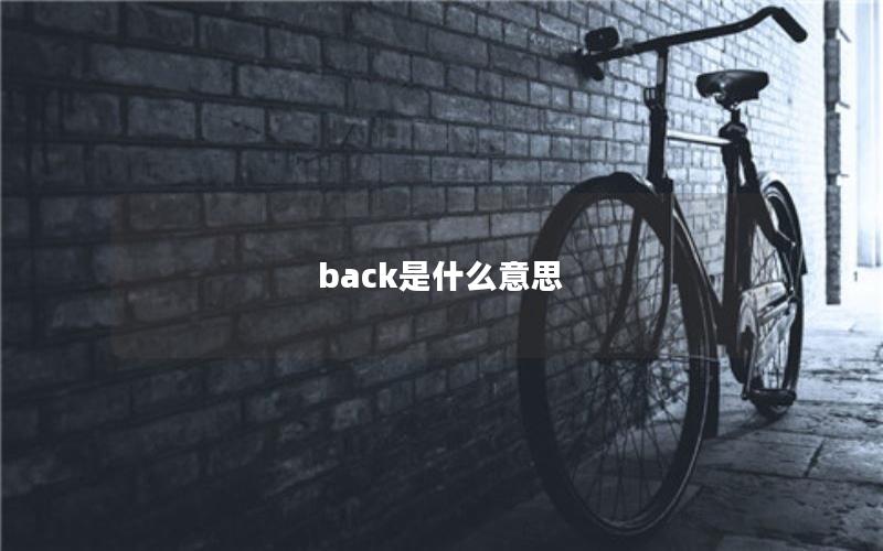 back是什么意思