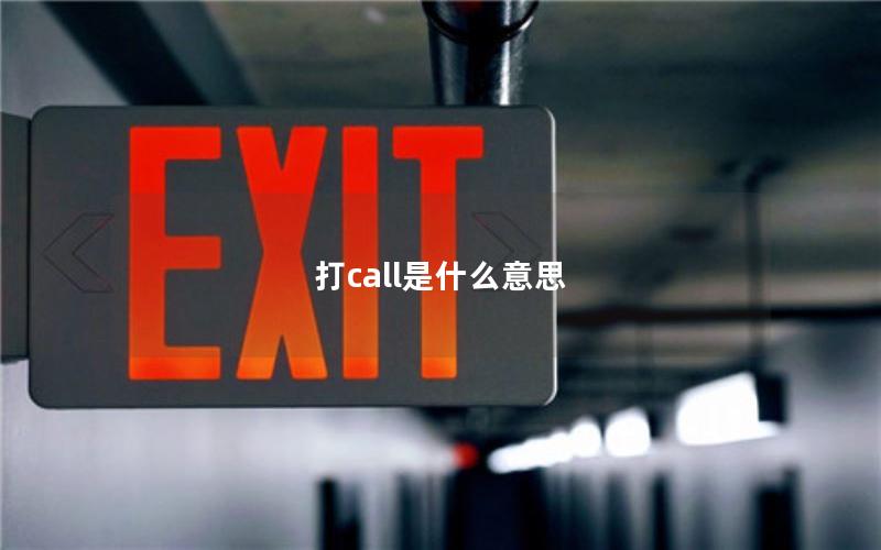 打call是什么意思