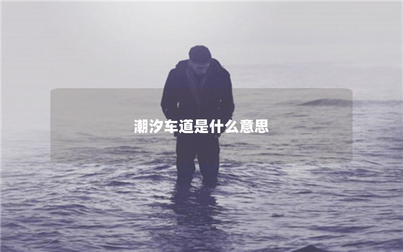 潮汐车道是什么意思