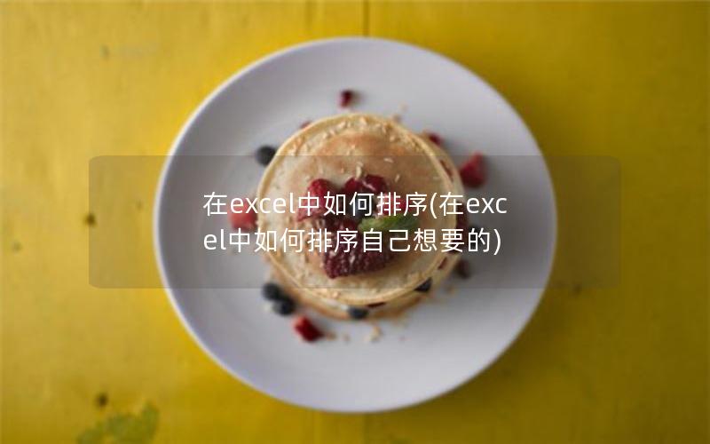 在excel中如何排序(在excel中如何排序自己想要的)