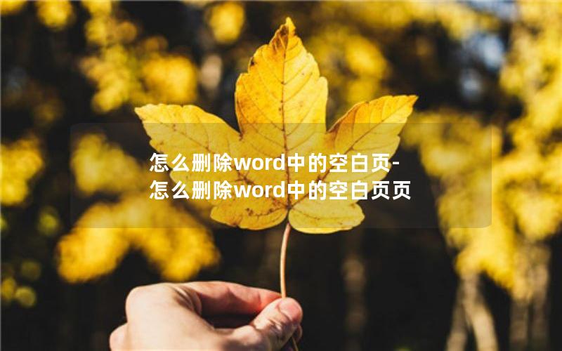 怎么删除word中的空白页-怎么删除word中的空白页页