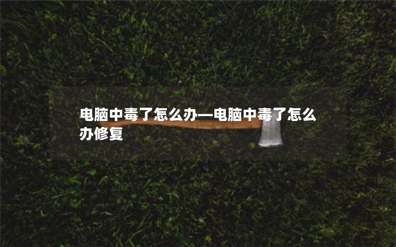 电脑中毒了怎么办—电脑中毒了怎么办修复