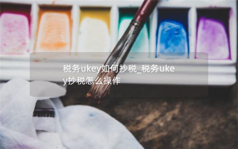 税务ukey如何抄税_税务ukey抄税怎么操作