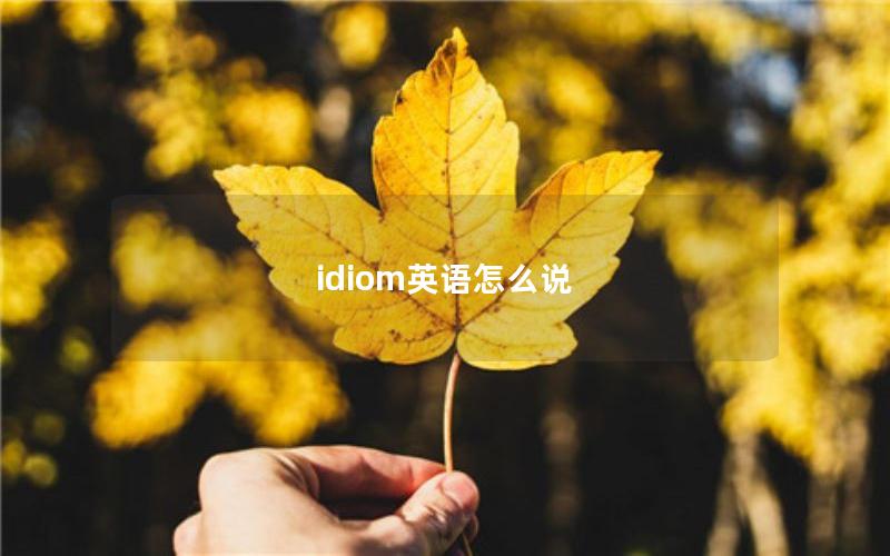 idiom英语怎么说