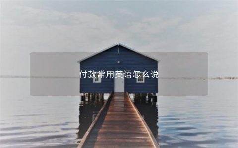 付款常用英语怎么说