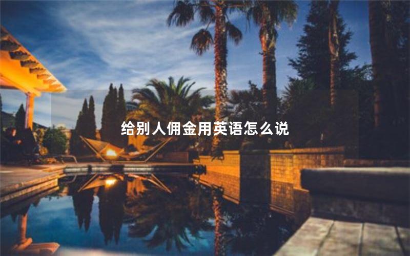 给别人佣金用英语怎么说