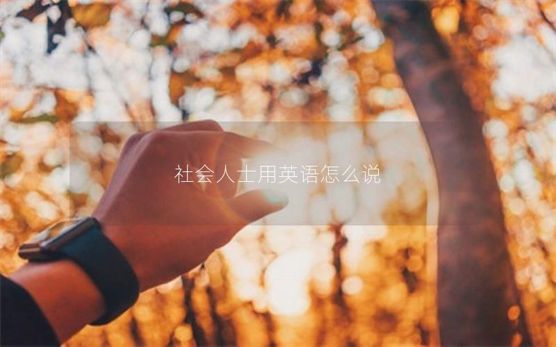 社会人士用英语怎么说