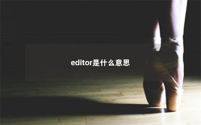 editor是什么意思