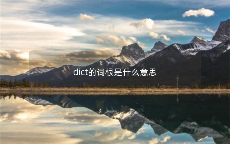 dict的词根是什么意思