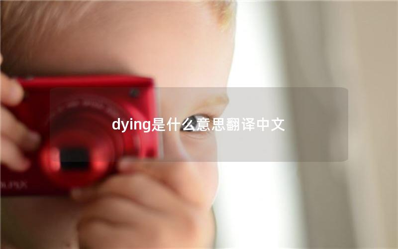 dying是什么意思翻译中文