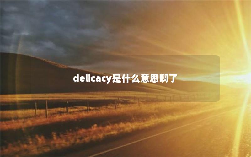 delicacy是什么意思啊了