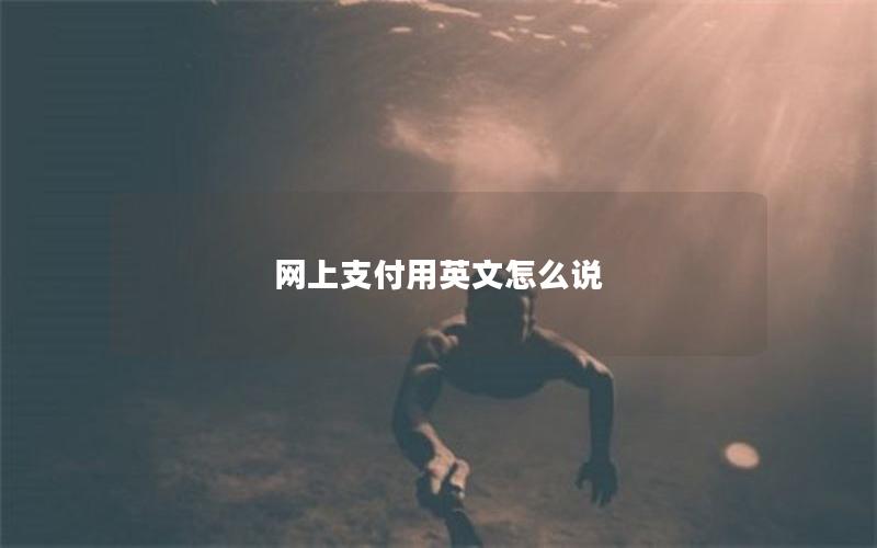 网上支付用英文怎么说