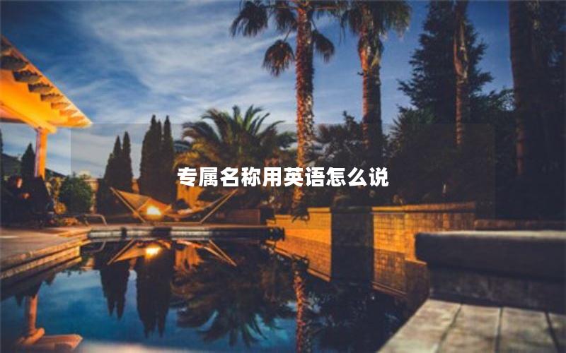 专属名称用英语怎么说