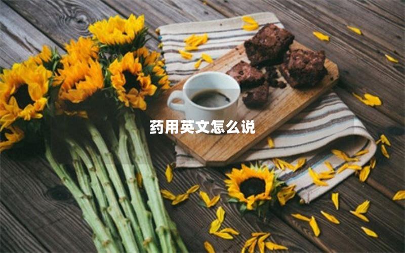 药用英文怎么说