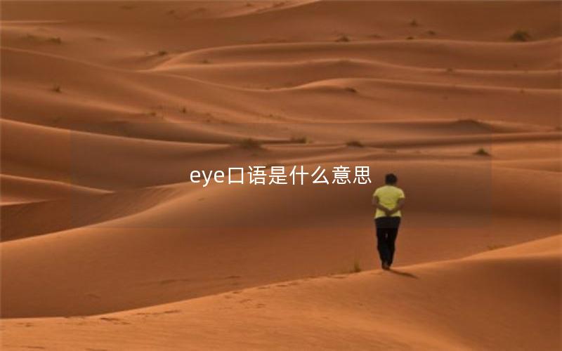 eye口语是什么意思